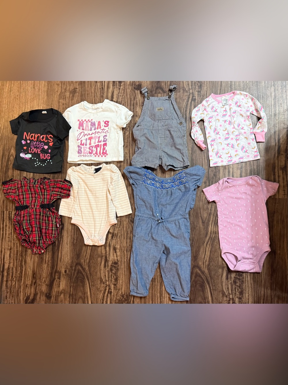 12 Months Girls Infant Baby Clothing Bundle Body Suits Shirts Summer Spring